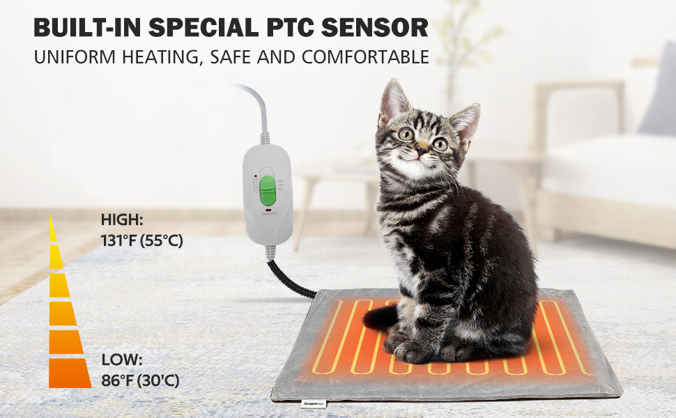 OCSOSO Heated Blanket for Cats and Dogs Pet Heating Pads Cold Weather