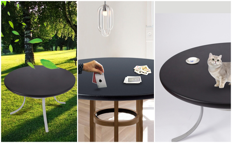 Rinpon PU Thickened Round Fitted Tablecloth with Elastic