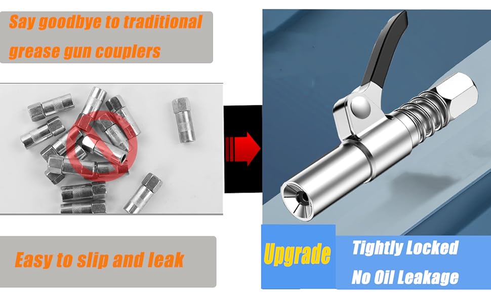 Grease Gun Coupler Grease Gun Tips Grease Gun Fittings Quick Lock and Release Lube