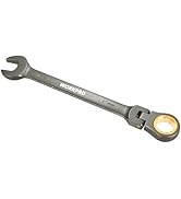 WORKPRO 17mm Flex-Head Ratcheting Combination Wrench, Cr-V Constructed, Nickel Plating, 72-Teeth,...