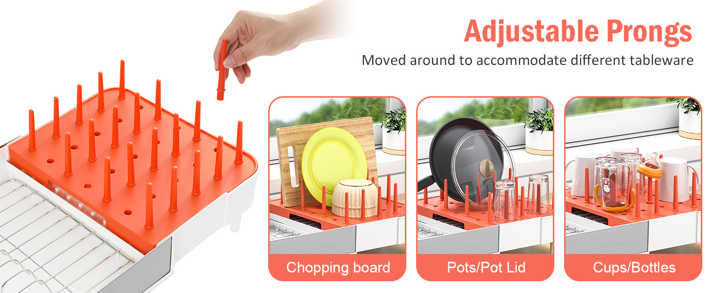 KINGRACK Dish Rack, Extendable Dish Drainer, Modern Dish Drying Rack 2