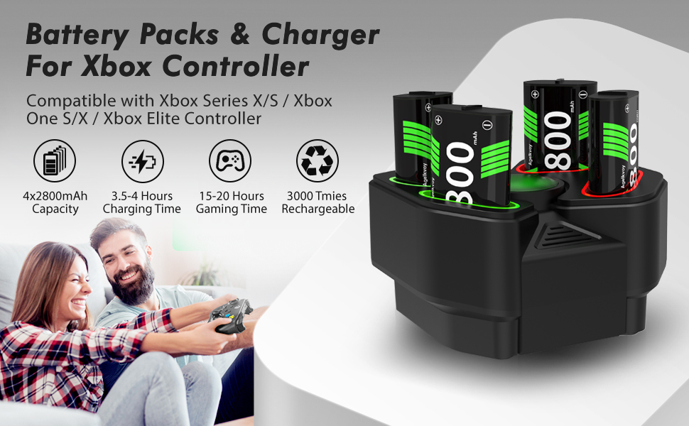 Battery Packs, Compatible with Xbox Series X/Xbox Series S/Xbox One/Xbox One S/X