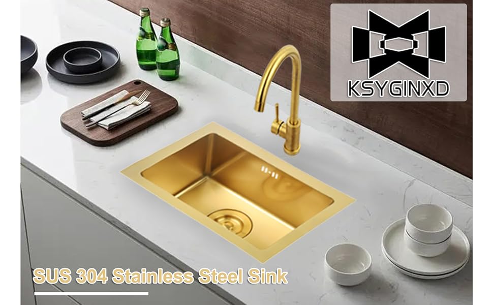 Gold Bar Prep Sink Mini Trumpet Kitchen Essential Sink 15