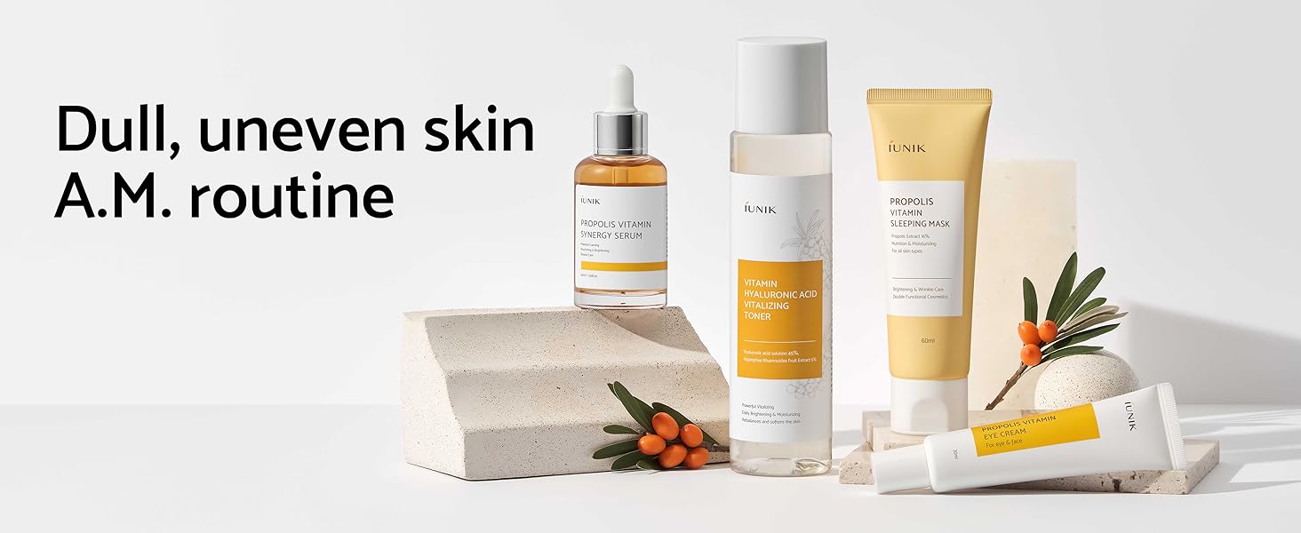 AM Korean Skincare Routine Regimen Vitamin C Propolis Glow Radiance Even Glass Skin Tone Dewy Tone