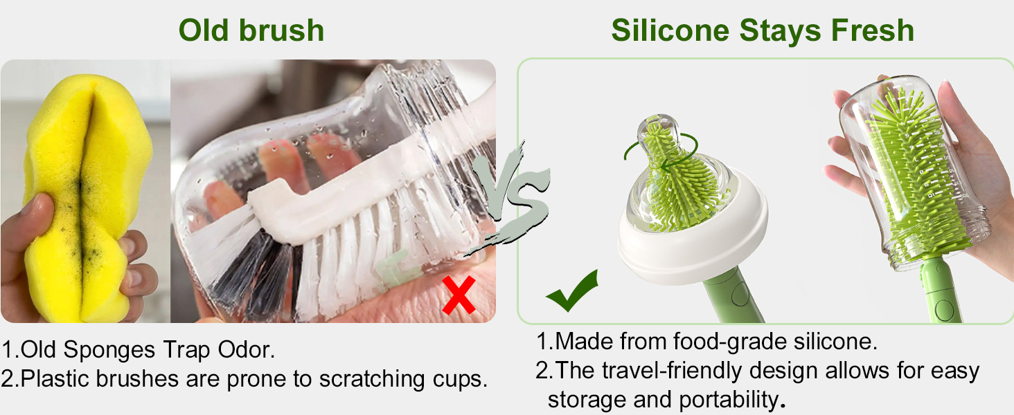Silicone vs Sponge – No Mold, No Odor, Lasts Longer After Repeated Use