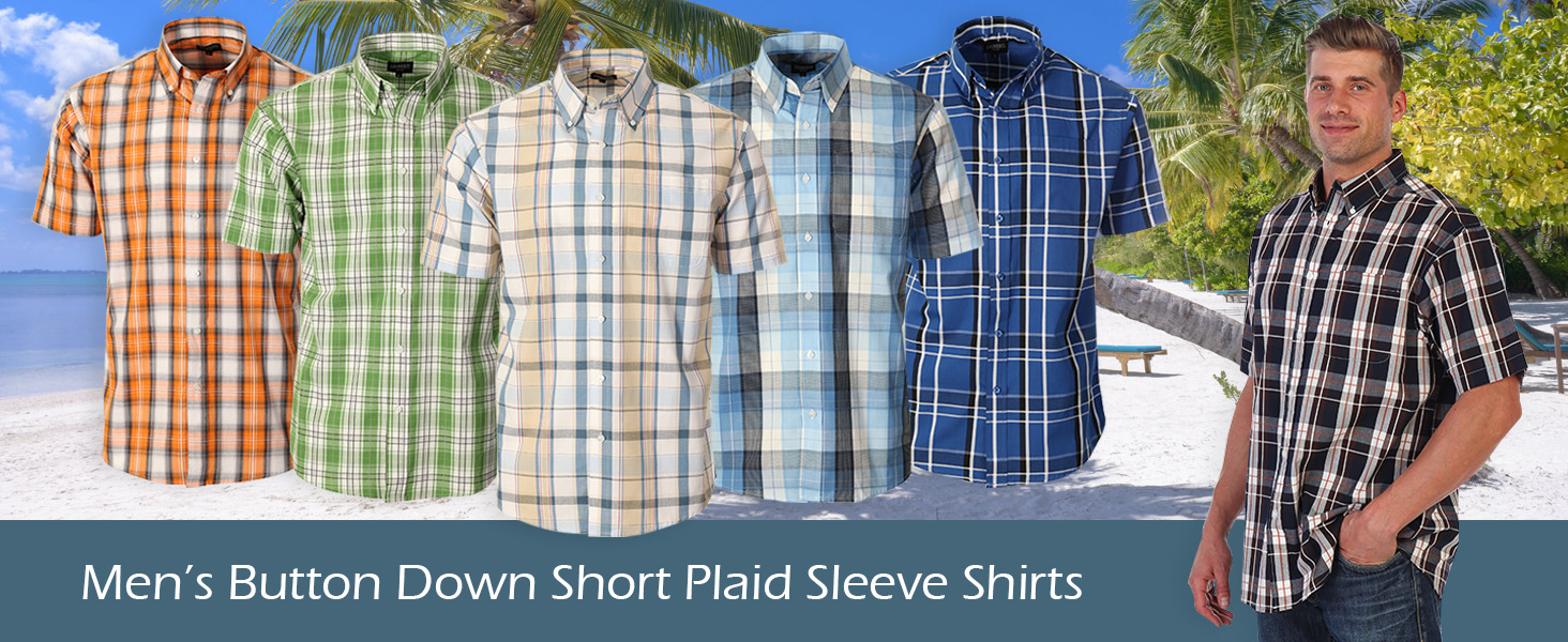 Gioberti Men's Plaid Short Sleeve Shirt