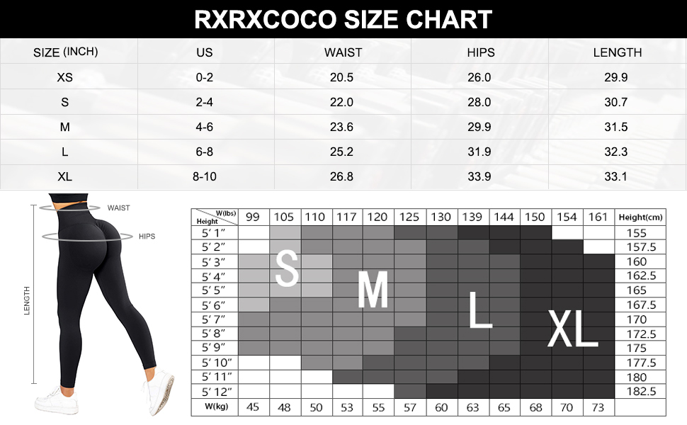 RXRXCOCO Womens High Waist Tummy Control Leggings Ruched Butt Lift Yoga