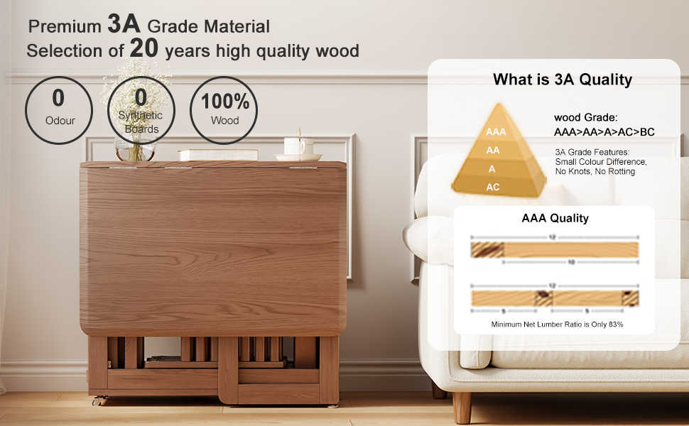 AnywaysWood Folding Dining Table with Foldable Chairs Set