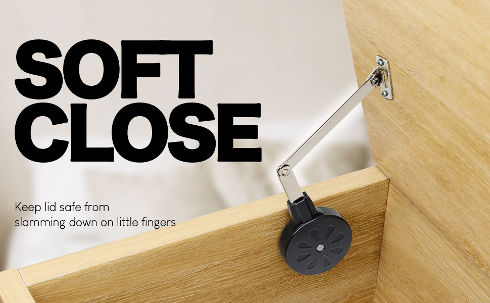 MORINBO Lid Stay 90 Degree Open with Soft Close, Lid Support for Toy Box and Upward TopOpening