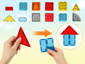 Blocs magnétiques jouets Mentessori de construction pour enfants- Xinaida 11 1