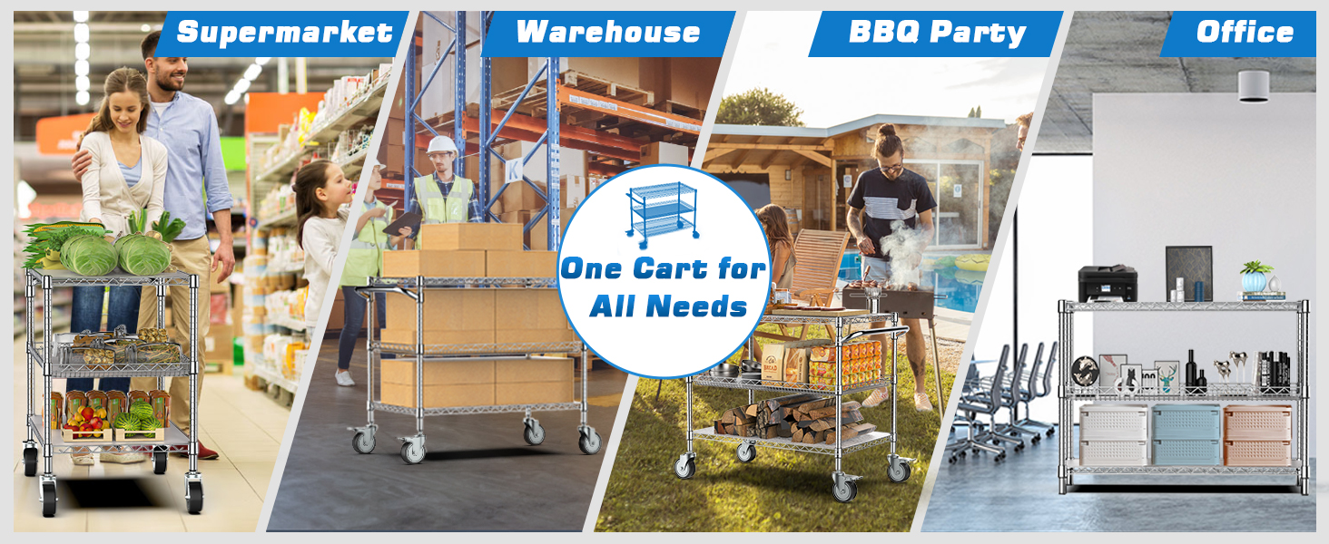 3 tier rolling cart
