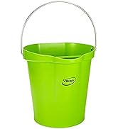 Vikan Pail,3 gal,PP/SS,Lime, One size, Multi