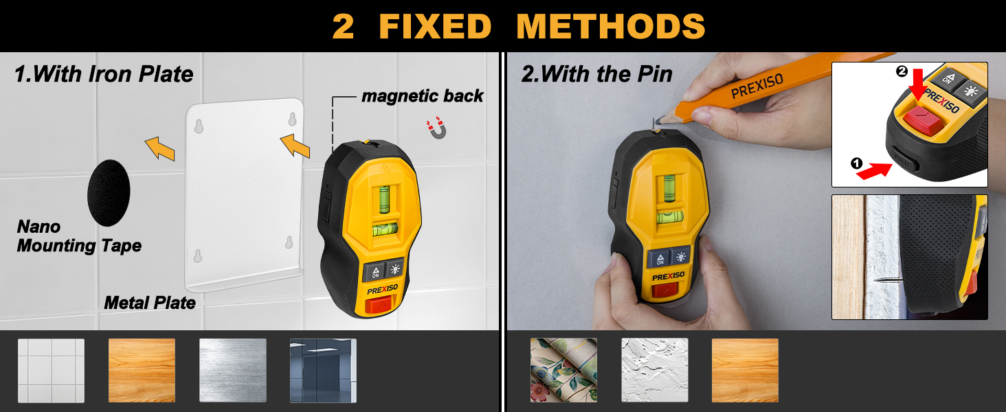 Rechargeable Magnetic Stud Finder with Cross-Line Laser Level