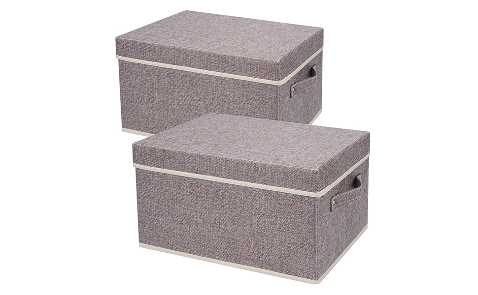 Livememory Linen Storage Boxes with Lids Decorative Storage Bins