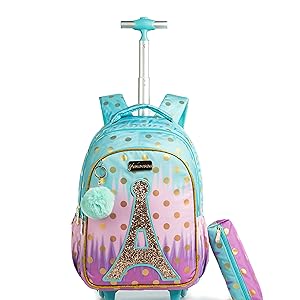17" Rolling Backpack for Girls
