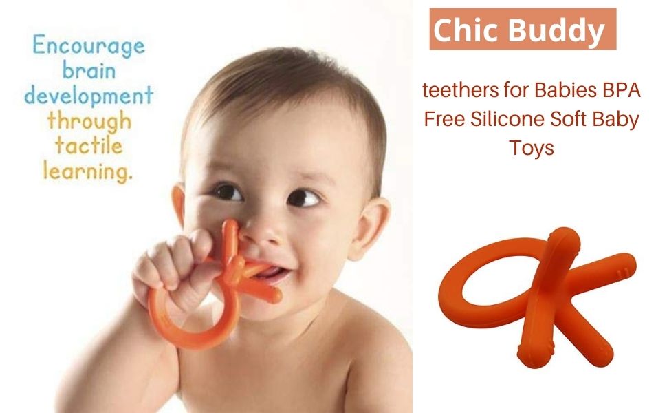 Buy Chic Buddy teethers for Babies BPA Free Silicone Soft Baby Toys (3 6 9 12 Months Old,Blue