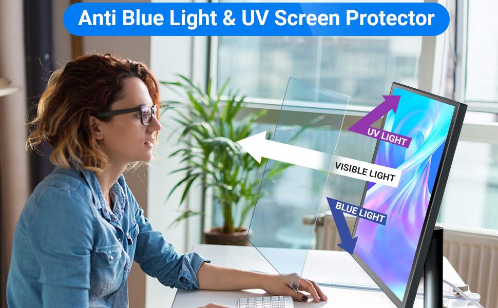 Blue Light Screen Protector 22 Inch Monitor Eye Protection Blue Anti Glare Light