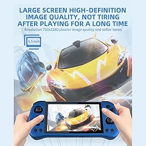 X55 Handheld 16G+256G Retro Arcade Handheld Game Console Built-in 30,000 Games, JELOS System & RK3566 CPU, 5.5-Inch Portable Video Gaming Console for Kids Adults - Blue 14 Powkiddy X55  Handheld Game Console