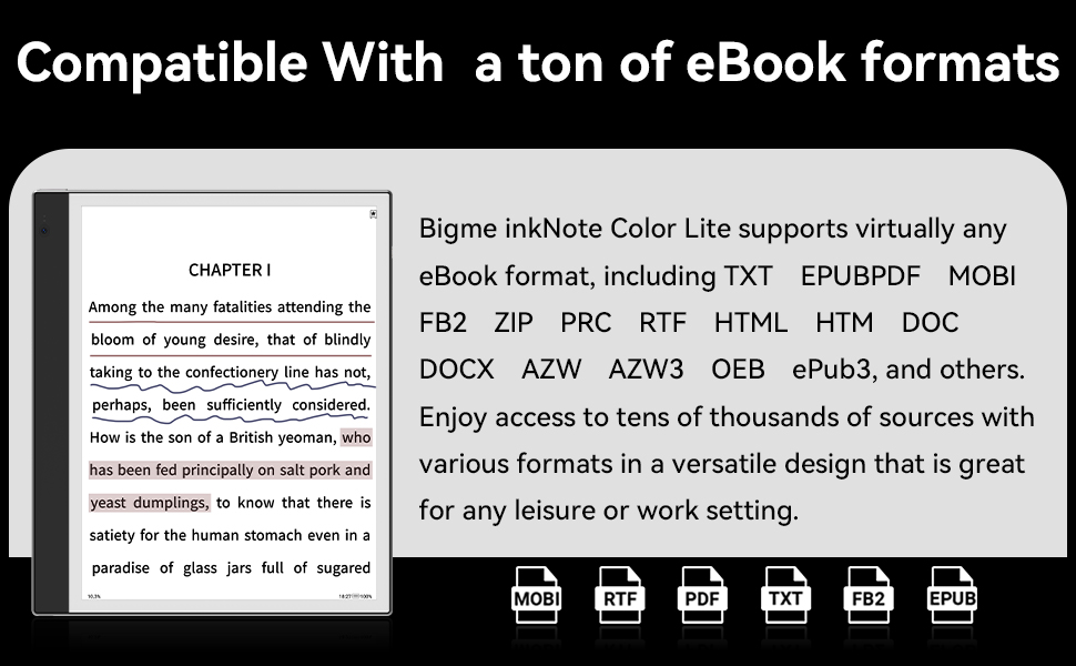 Bigme inkNote Color + Lite Ereader 10.3" 4G + 64G Ebook Tablet for
