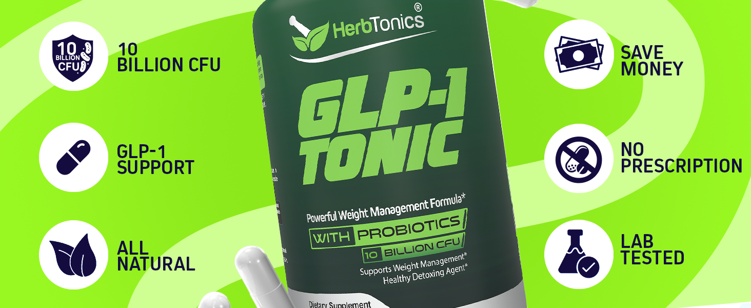 GLP-1 Tonic blends Apple Cider Vinegar, probiotics, BHB salts to help gut wellness and metabolism