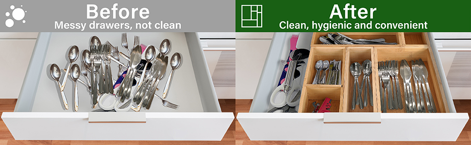 Bamboo Drawer Organizer