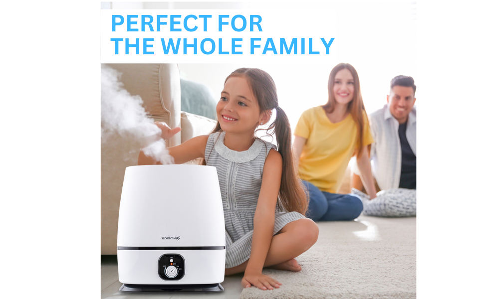EDISONIK Humidifier for Bedroom 6L Cool Mist Humidifier with