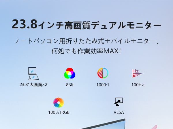ピ*ಣ様 【美品】デュアル モバイルモニター 23.8インチ100Hz 2画面E Amazon.co.jp: デュアル モバイルモニター 23.8インチ