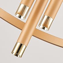 ORANOOR LED Gold Modern Chandeliers for Dining Room Living Room, Dimmable Kitchen Pendant Lamp