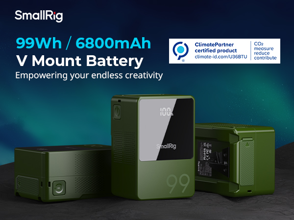Amazon.com: SMALLRIG V Mount Battery VB99 Green, 99Wh