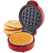Sensio Home Mini Waffle Maker Machine Red | Non Stick Coating | Recipes Included | Fun Snack Make...
