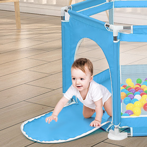 Indoor Mat Playpen Adventure Gate Baby and mat wooden bag storage