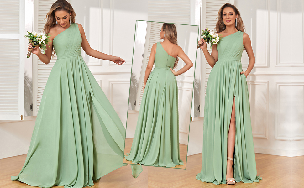 ワンピース Majolica Pleated Chiffon Long Dress Majolica Pleated Chiffon Long Dress