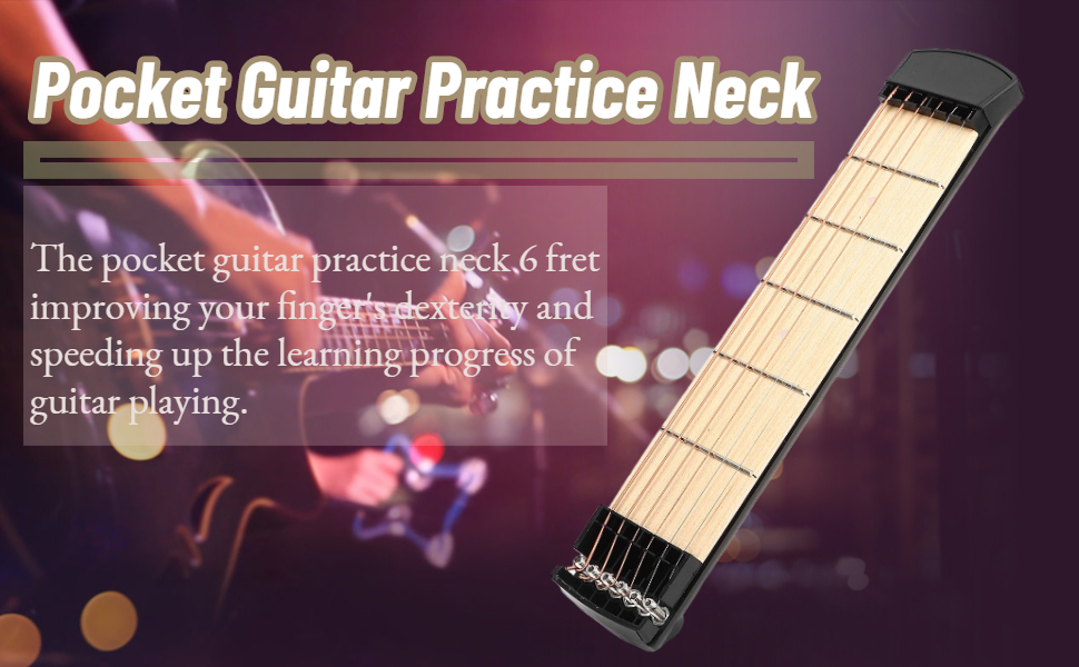 Amazon.com: Pocket Guitar Practice Neck, Portable 6 Fret