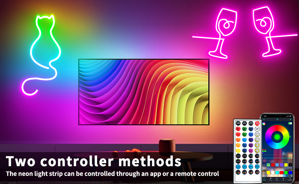 132FT Led Neon strip light Two control methods