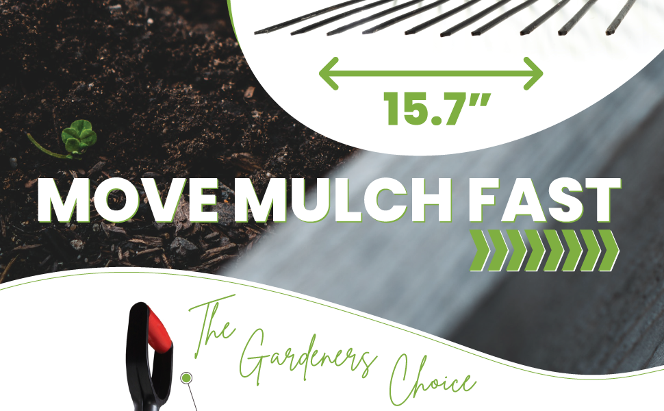 LOLLO WAVE Mulch Bedding Fork, 10Tine Manure Pitchfork