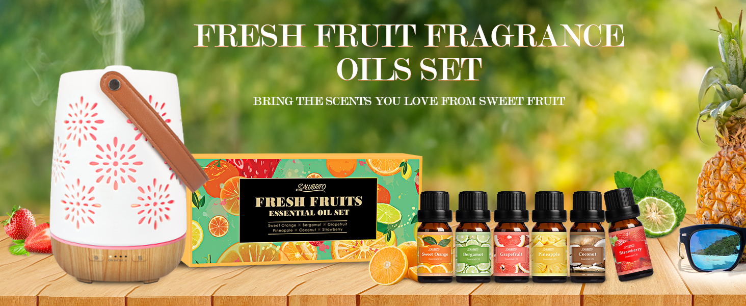 SALUBRITO Essential Oils Set, Fruit Fragrance Oils for Diffuser for