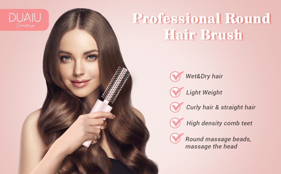 Portable Round Hair Brush Small,DUAIU Travel Hair Brush Mini Comb,Hair