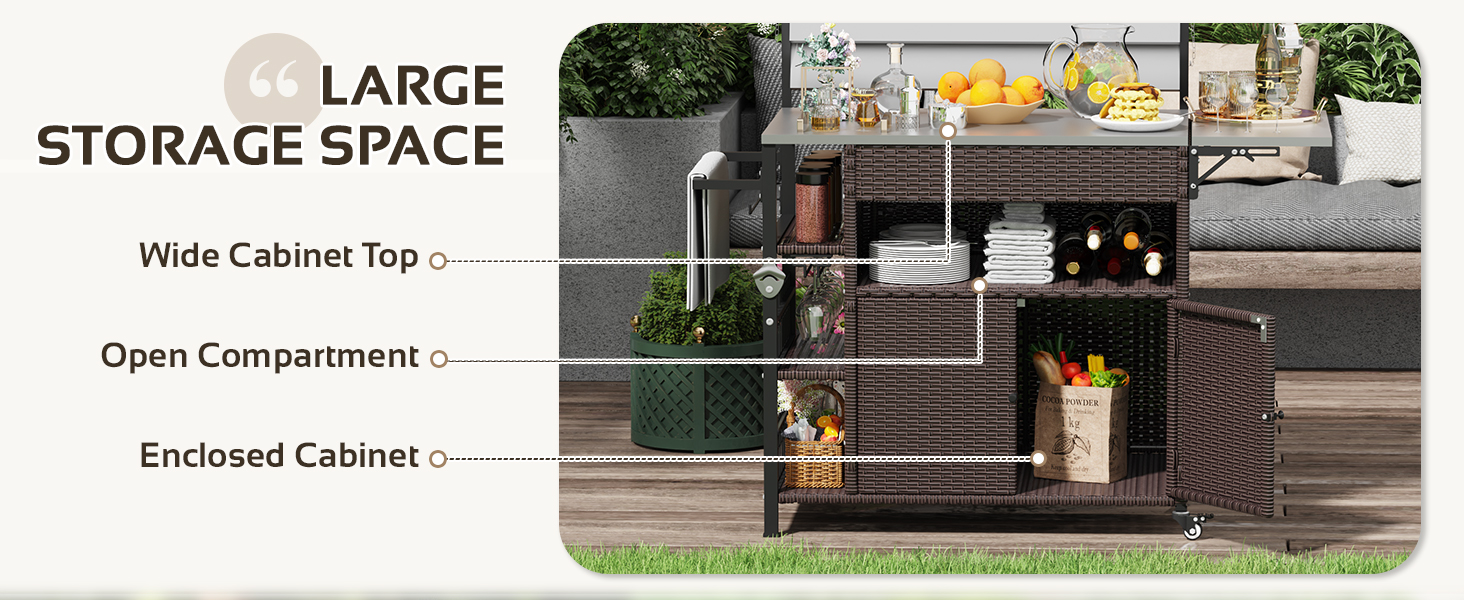 Outdoor Grill Cart with Storage