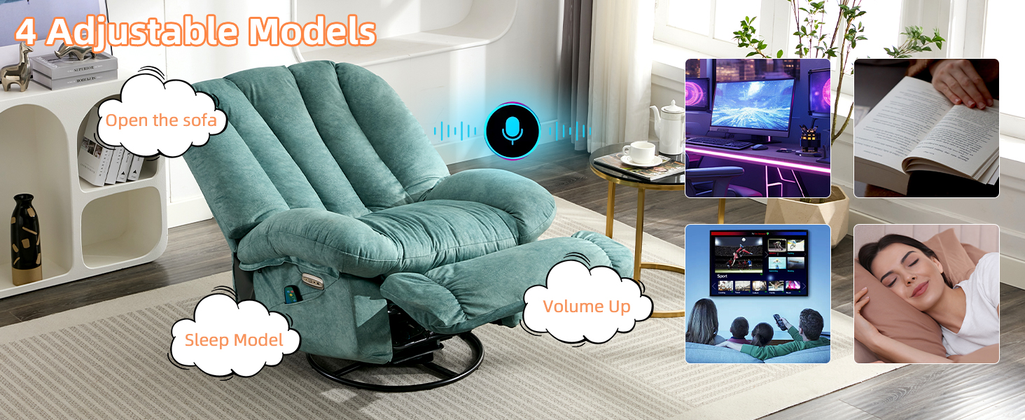 DYHOME Smart Power Recliner Chair, Swivel Massage Chair