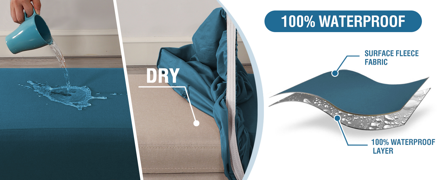 H.VERSAILTEX 100 Waterproof Ottoman Cover Rectangle