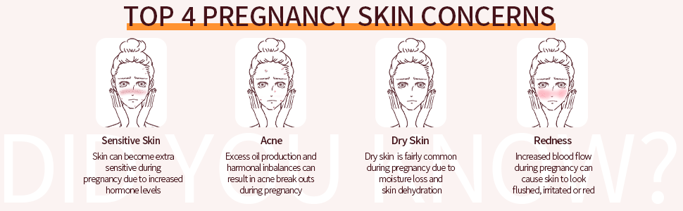 top 4 pregnancy skincare concerns sensitive skin acne dry skin redness