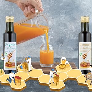 Drink additive with honey and apple cider vinegar sour honey