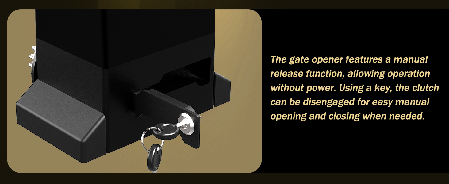 manual release key emergency for ME-BG sliding gate motor wifi control