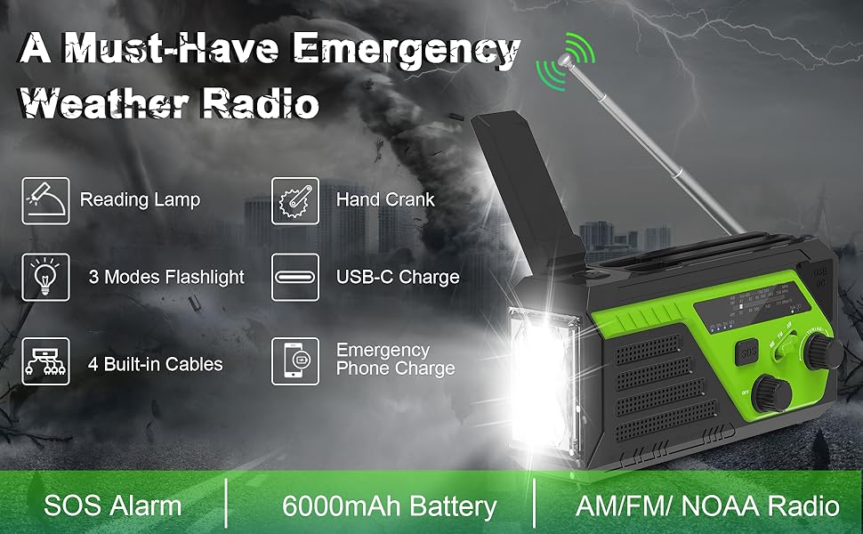 Emergency weather radio weather radios for home with battery backup weather radio emergency radio