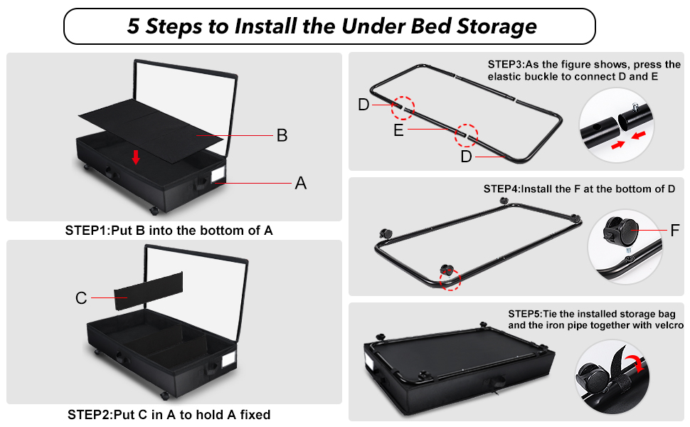 MuiiuM Under Bed Storage with Wheels,Under Bed Storage with Lid,Under Bed Shoe