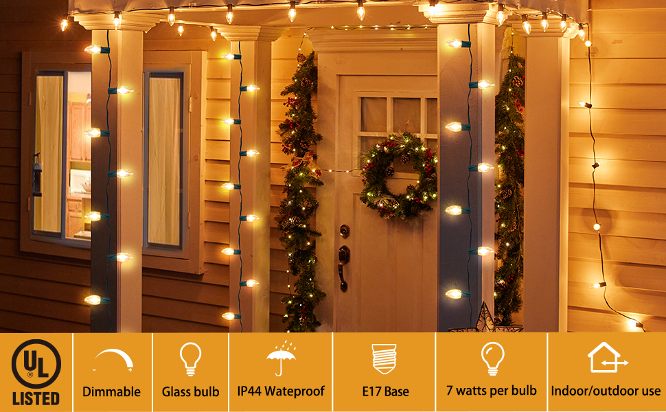 C9 Clear Christmas String Lights Outdoor Christmas Tree Lights String