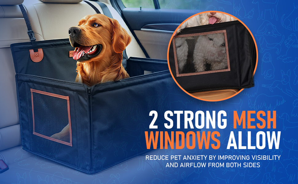 Dog car seat mesh windows benefits