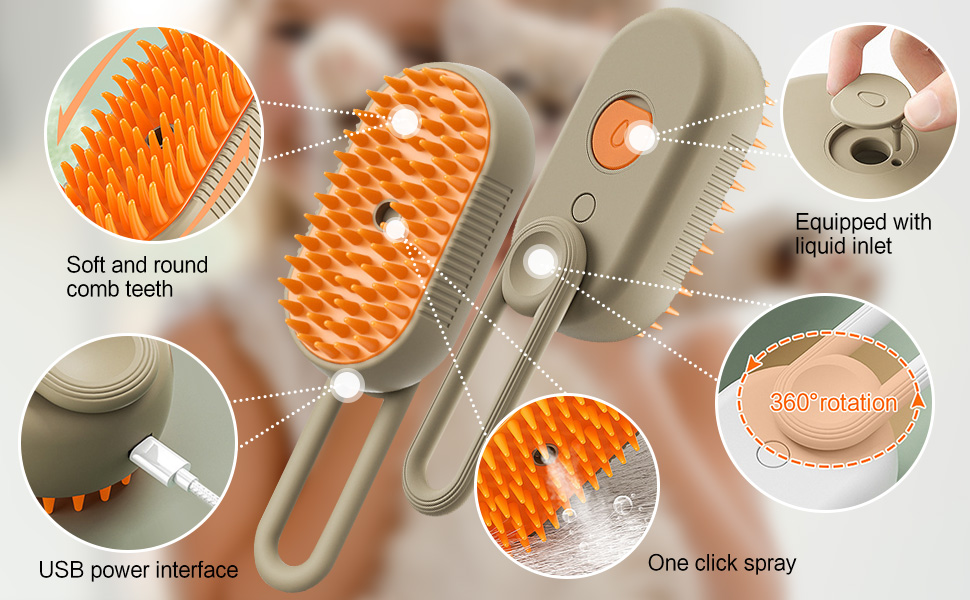 Silicone Massage Dog Comb Electric Multifunctional Water Brush Spa for Dogs