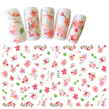 Doneace Flower Nail Art Stickers Decals Colorful Cheery Blossoms 3D Nail Sticker