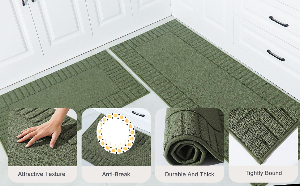 BEQHAUSE Kitchen Rugs Washable Kitchen Mats Floor NonSlip Kitchen Mats